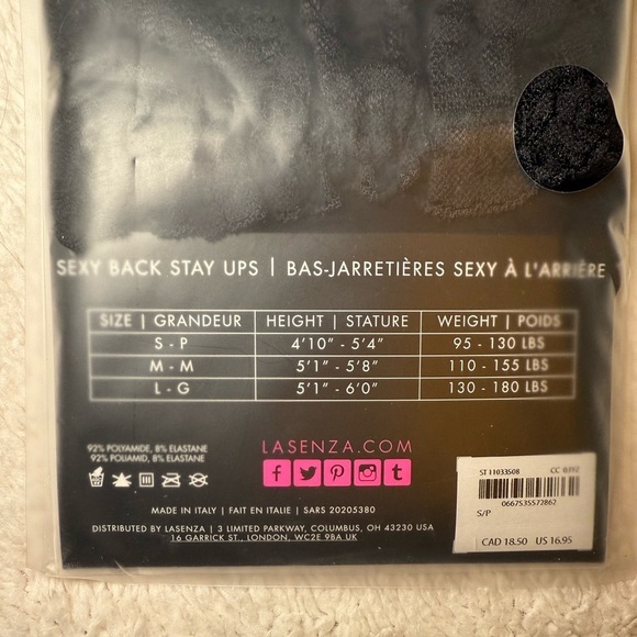 La Senza - Black Fishnet Stay Ups - Size Small - Picture 2 of 3